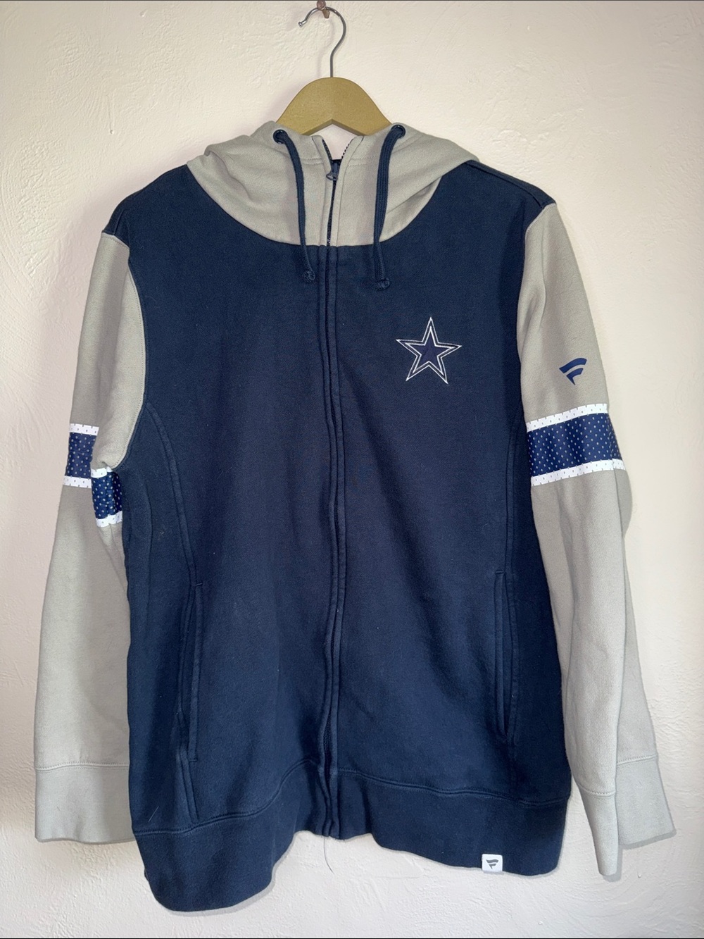 Dallas Cowboys Fanatics Pro Line Full Zip Hoodie Men’s XL Navy Gray